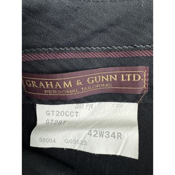 Graham & Gunn Bespoke‎ Men’s Grey Pinstripe Wool Suit Sz 42 R Pants 33x27 2012 - Picture 16 of 16